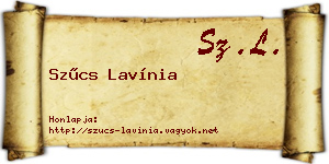 Szűcs Lavínia névjegykártya